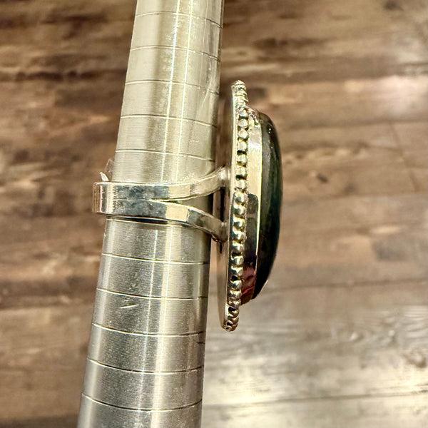 Stunning Large Oval Labradorite Sterling Silver Statement Ring Size 6 New