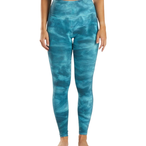 Free People Womens Good Karma Tie-Dye Leggings Blue Peacock M / L