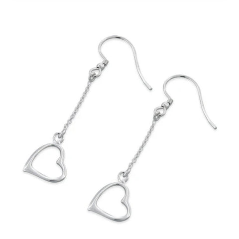 Sterling Silver Heart Dangle Earrings