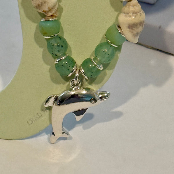 Bohemian Dolphin Bead And Shell Anklet Womens Casual Beach Accessory New