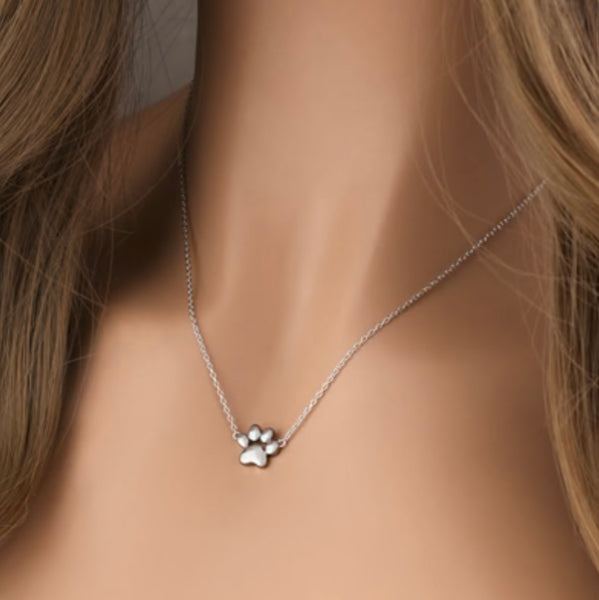 Sterling Silver Paw Necklace Casual Boho Dog Cat Lover Pendant Jewelry New