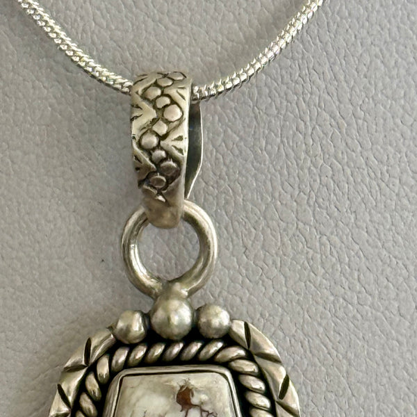 Southwestern Wild Horse Turquoise Large Necklace Coffin Shaped Pendant New