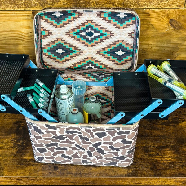 Western Womens Camo Print Hard Case Cosmetic Box Makeup Travel Case Brand New