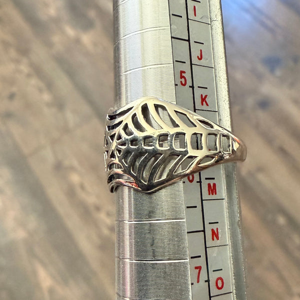 Sterling Silver Spider Web Boho Statement Ring Size 6 New
