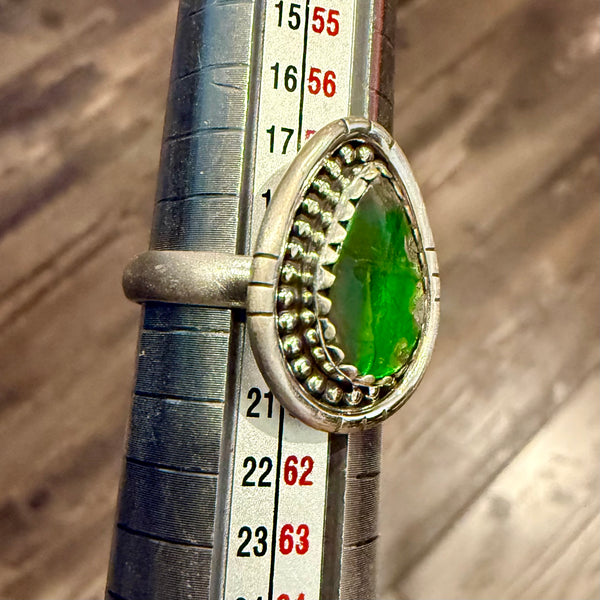 Southwest Rare Ammolite Sterling Silver Adjustable Ring Handmade New