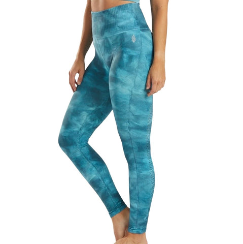 Free People Womens Good Karma Tie-Dye Leggings Blue Peacock M / L