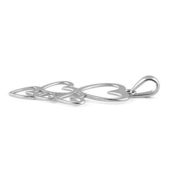 New Sterling Silver Floating Hearts Pendant For Necklace