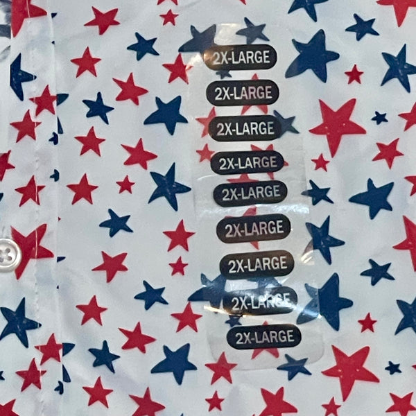Men's Sz 2XL Shirt Button Up Red White & Blue Patriotic Star Casual Top New