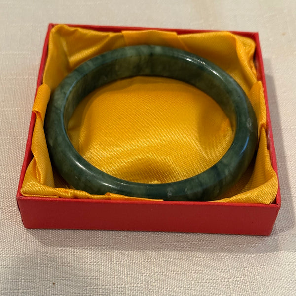 Stunning Natural Golden Jade Hand Carved Bracelet Womens Lucky Bangle New