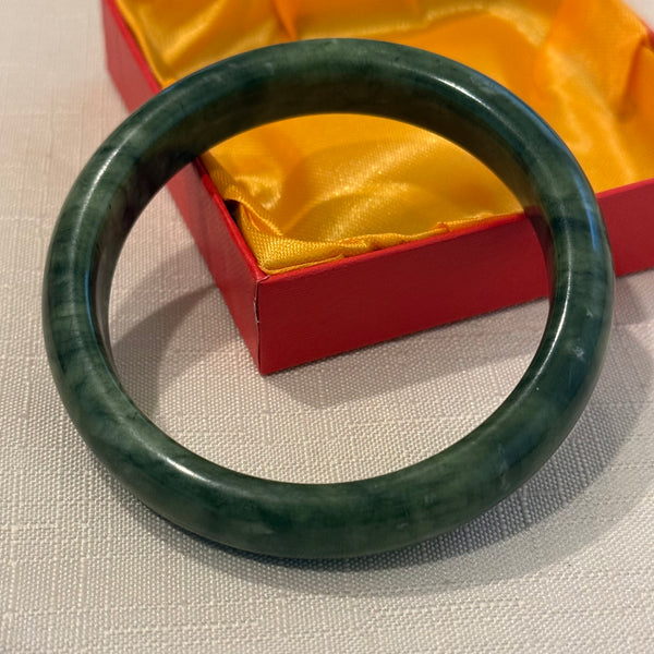 Stunning Natural Golden Jade Hand Carved Bracelet Womens Lucky Bangle New