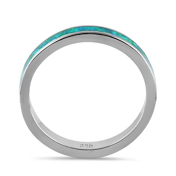 Seamless Green Opal Sterling Silver Ring Size 6 New