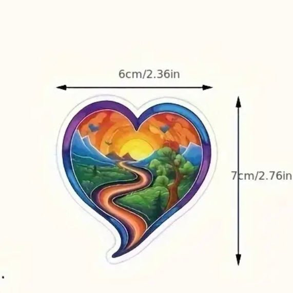 Love Valentine's Day Stickers Colorful 50 Hippie Car Phone Water Cup Decoration
