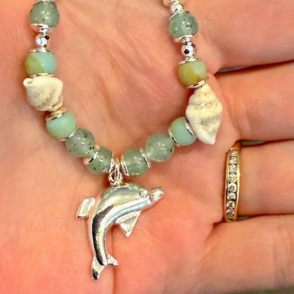 Bohemian Dolphin Bead And Shell Anklet Womens Casual Beach Accessory New
