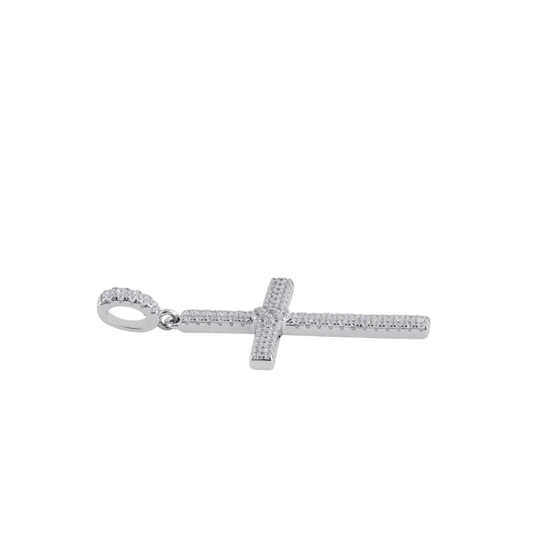 Sterling Silver Clear CZ Cross Necklace Pendant New