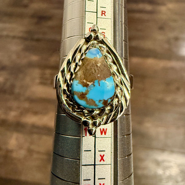 Southwestern Golden Hills Turquoise Sterling Silver Ring Size 10 New