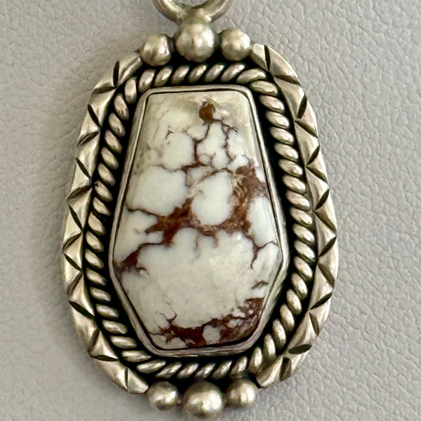 Southwestern Wild Horse Turquoise Large Necklace Coffin Shaped Pendant New