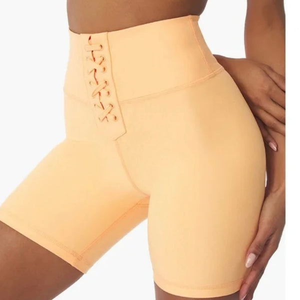 WeWoreWhat Peach Biker Shorts XS Womens Casual Athletic Lace Up Sports