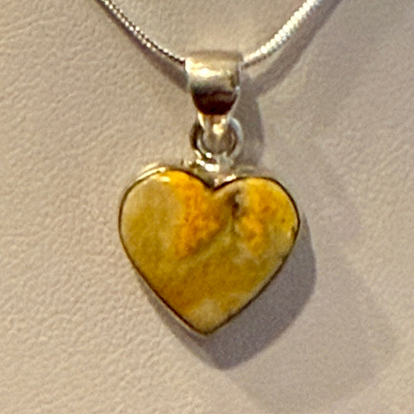 Bumble Bee Pendant Necklace  Southwest Artisan Heart Framed Sterling Silver New
