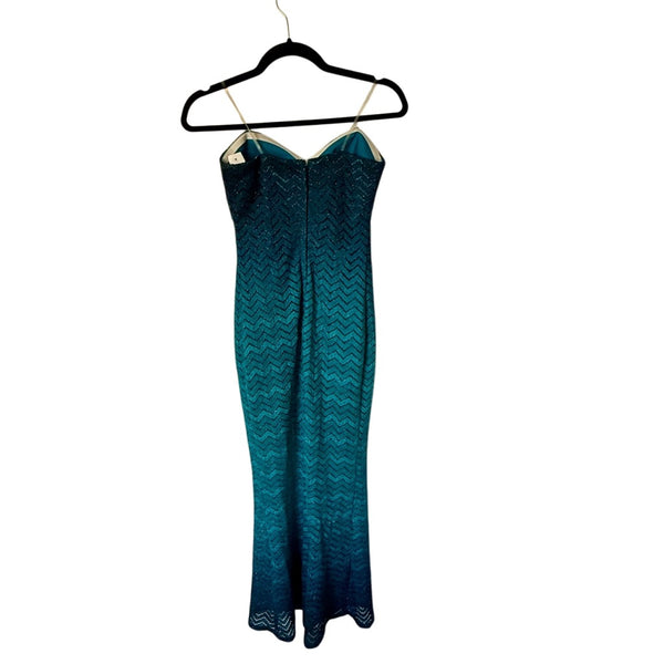 Beautiful Ombre Print Formal Prom Evening Gown  Mermaid Style Maxi Dress New