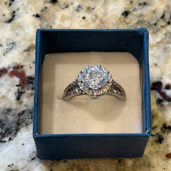 Stunning 3ct Round Cut CZ Sterling Silver Ring New