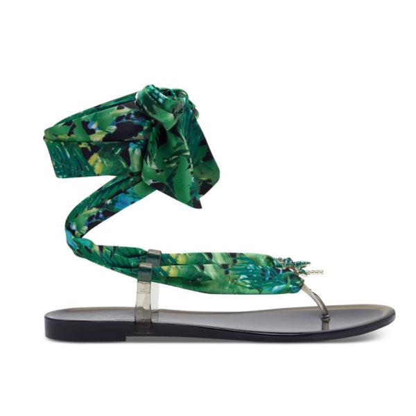 INC Womens Malanaf Slip On Thong Toe Flat Sandals Green 6 Medium