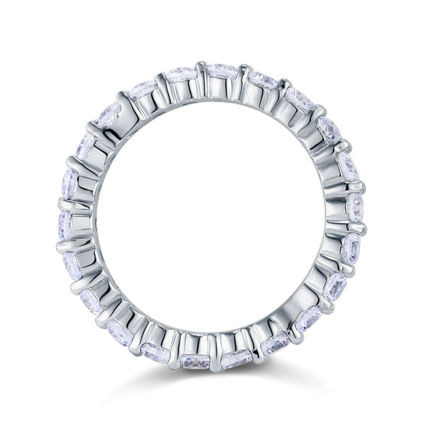 Sterling Silver Crystal Eternity Ring Womens Vintage 5mm Sparkle Jewelry New 6