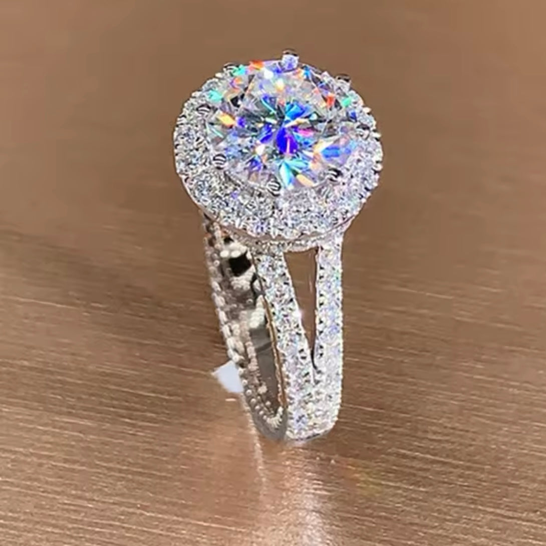 Stunning 3ct Round Cut CZ Sterling Silver Ring New