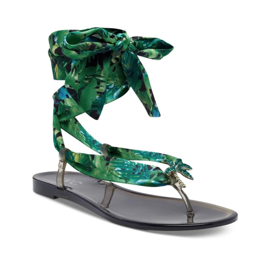 INC Womens Malanaf Slip On Thong Toe Flat Sandals Green 6 Medium