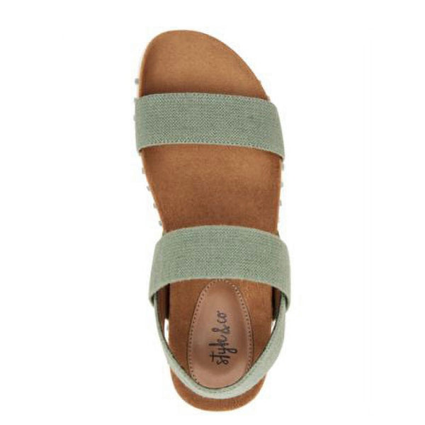 Style & Co Womens Green Platform Stretch Comfort Milaa Slingback Sandal 9