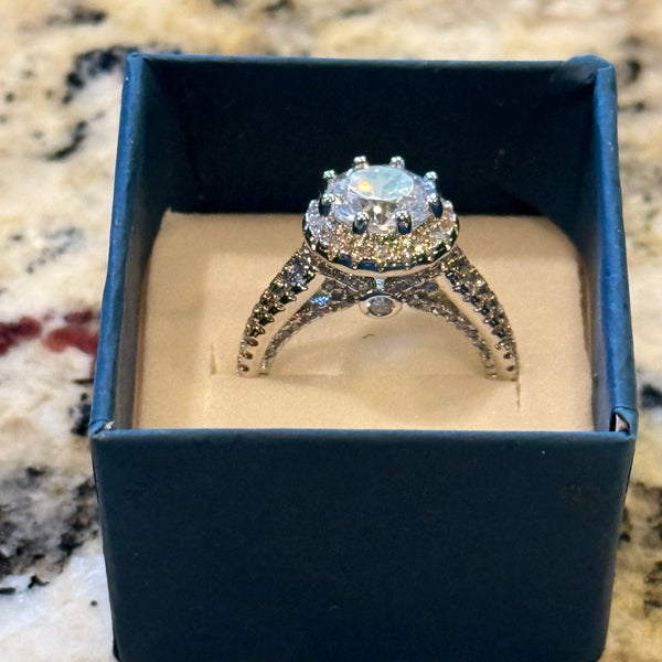 Stunning 3ct Round Cut CZ Sterling Silver Ring New