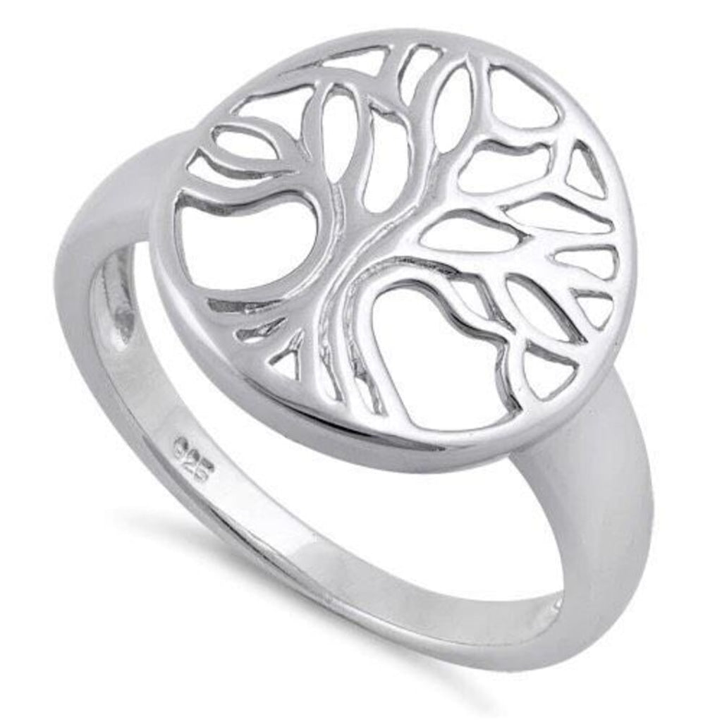 Tree of Life Sterling Silver Ring Casual Jewelry Size 9 New