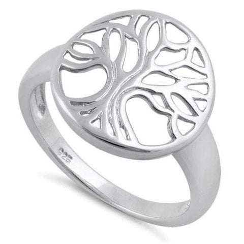 Tree of Life Sterling Silver Ring Casual Jewelry Size 9 New
