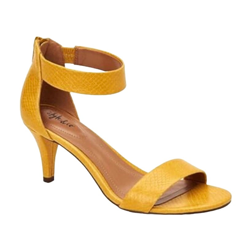 Style & Company Womens Yellow Paycee Round Toe Stiletto Zip-Up Pumps 7.5 M