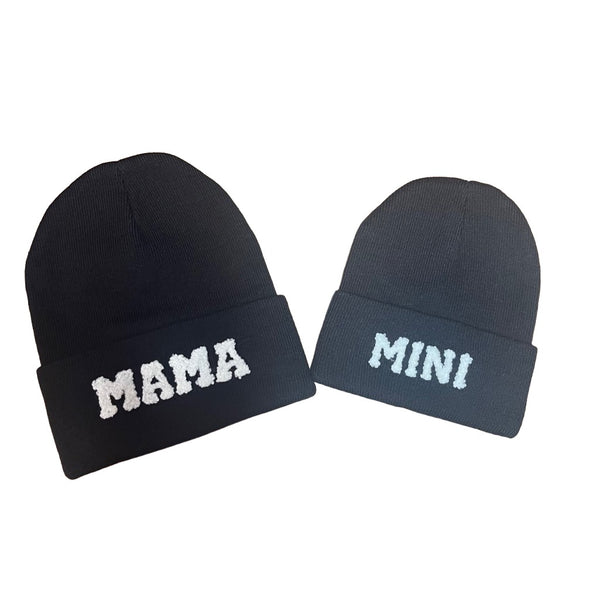 Brand New Mama And Mini Chenille Letter Beanie Hat Set