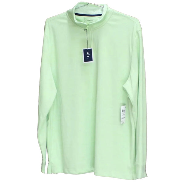 New Club Room Men's Mint Green Quarter-Zip Tech Sweatshirt Size Large