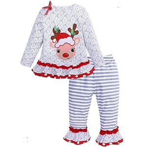 Girls Reindeer Ruffle Set