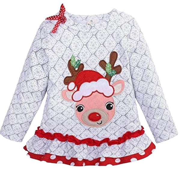 Girls Reindeer Ruffle Set