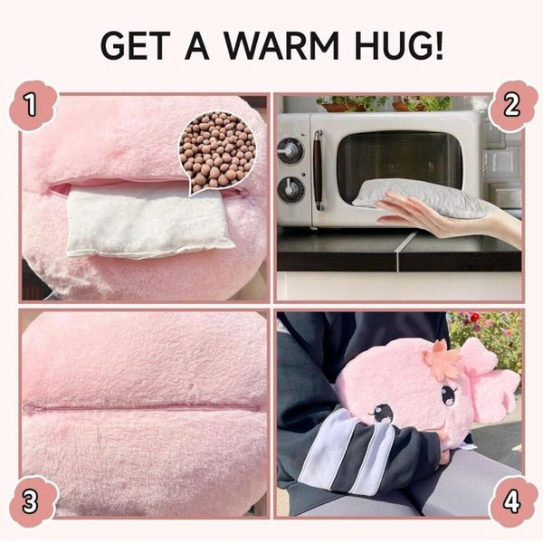 Axolotl Stuffed Animal Pink 19.6" Soft Cuddly Microwavable Plushies Kids Women