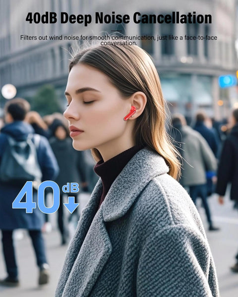 Wireless Earbuds, Bluetooth 5.4 Headphones Bass Stereo with Noise Cancelling Mic