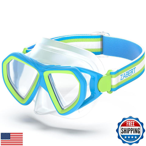 Kids Swim Goggles Mask Nose Cover Fabric Strap - Snorkel Dive Swimming