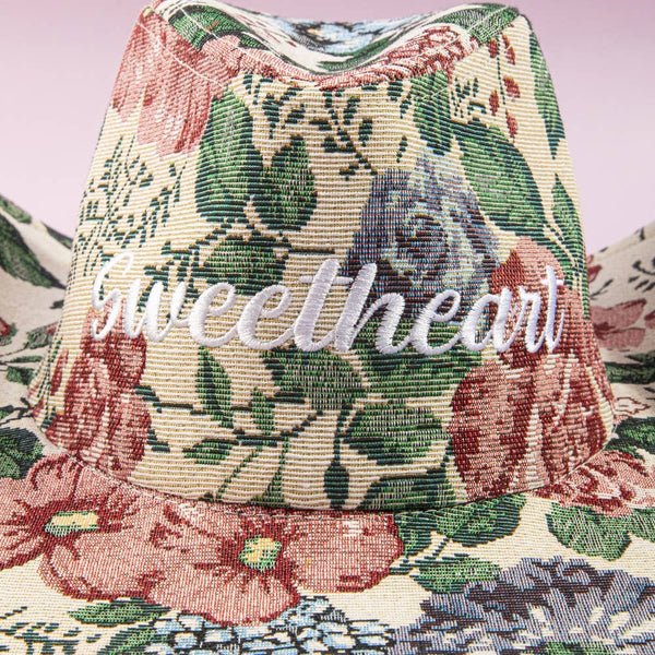 Sweetheart Script Floral Tapestry Cowboy Hat