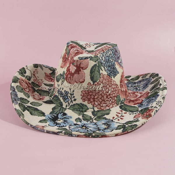 Sweetheart Script Floral Tapestry Cowboy Hat
