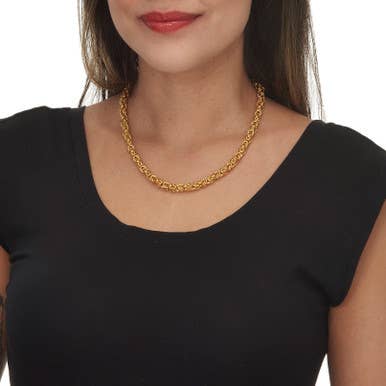 Goldtone Byzantine-Link Necklace 18-inch length