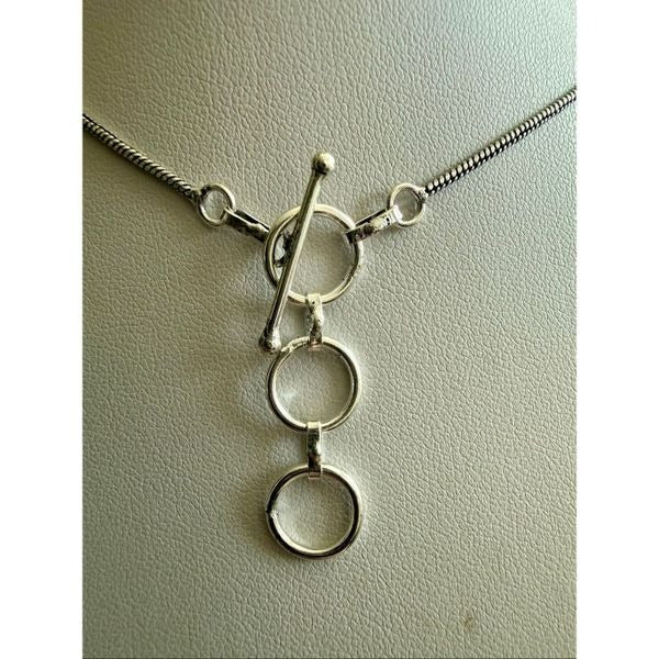 Silver Dual Pendant Necklace White Buffalo Turquoise Artisan