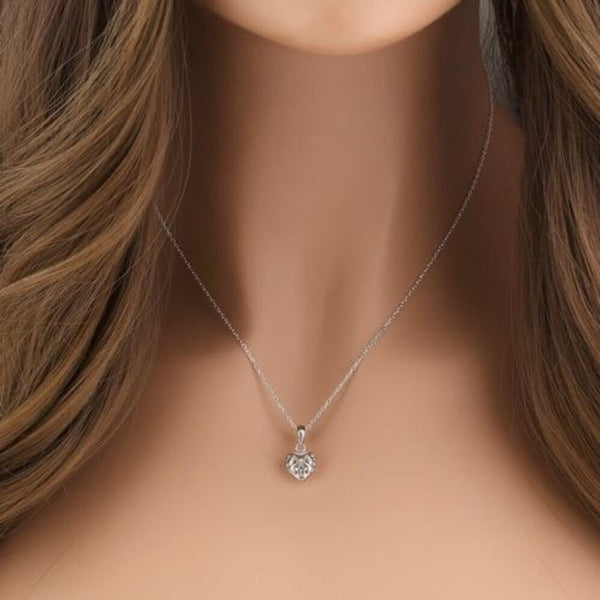 Sterling Silver Curly Heart Necklace New