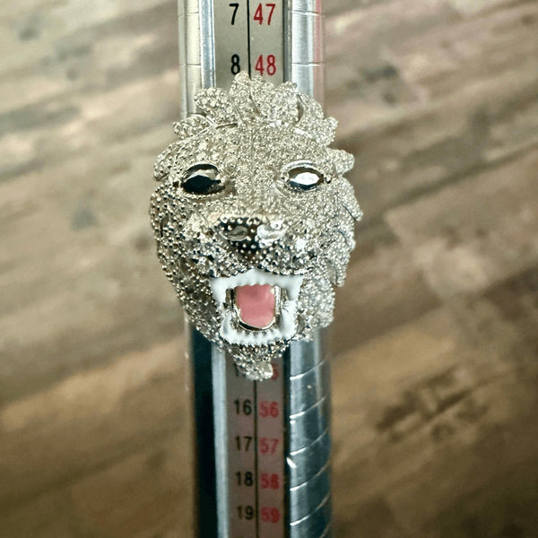 Majestic 5.00 CTW Moissanite Lion Head Statement Ring Iced Out Luxury Design 6