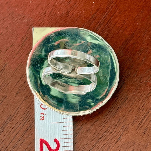 Unique Billiard Ball # 8 Statement Ring Silver Adjustable