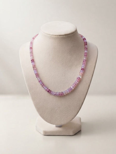 Stunning Pink Ethiopian Opal Necklace – Natural Fire Opal Beads, Silver Clasp