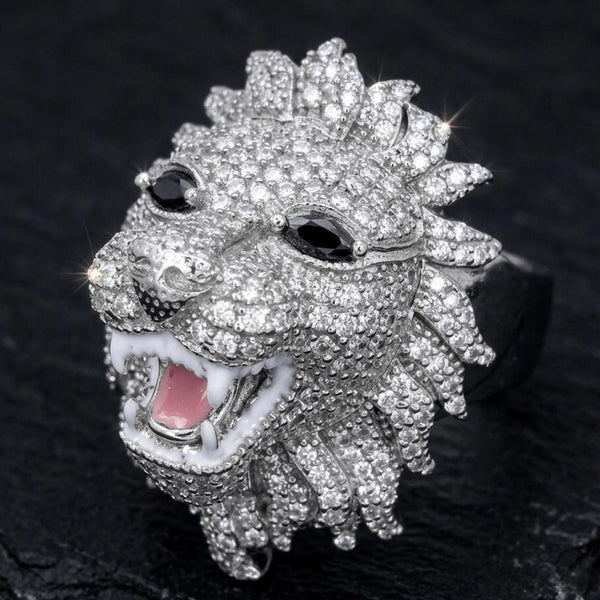 Majestic 5.00 CTW Moissanite Lion Head Statement Ring Iced Out Luxury Design 6