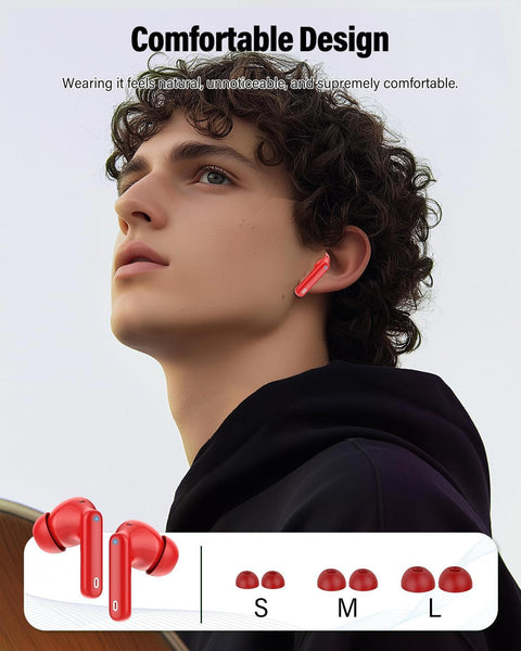 Wireless Earbuds, Bluetooth 5.4 Headphones Bass Stereo with Noise Cancelling Mic